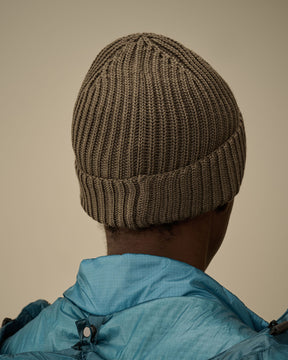 Extra Fine Merino Wool Goggle Beanie in Walnut