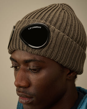 Extra Fine Merino Wool Goggle Beanie in Walnut