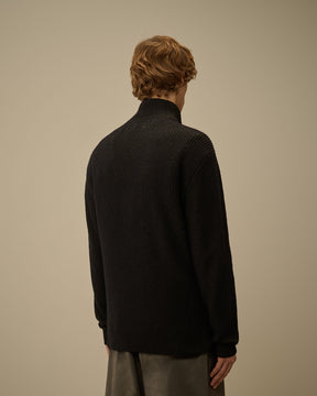 Fleece Knit Half Zip Sweater in Capers