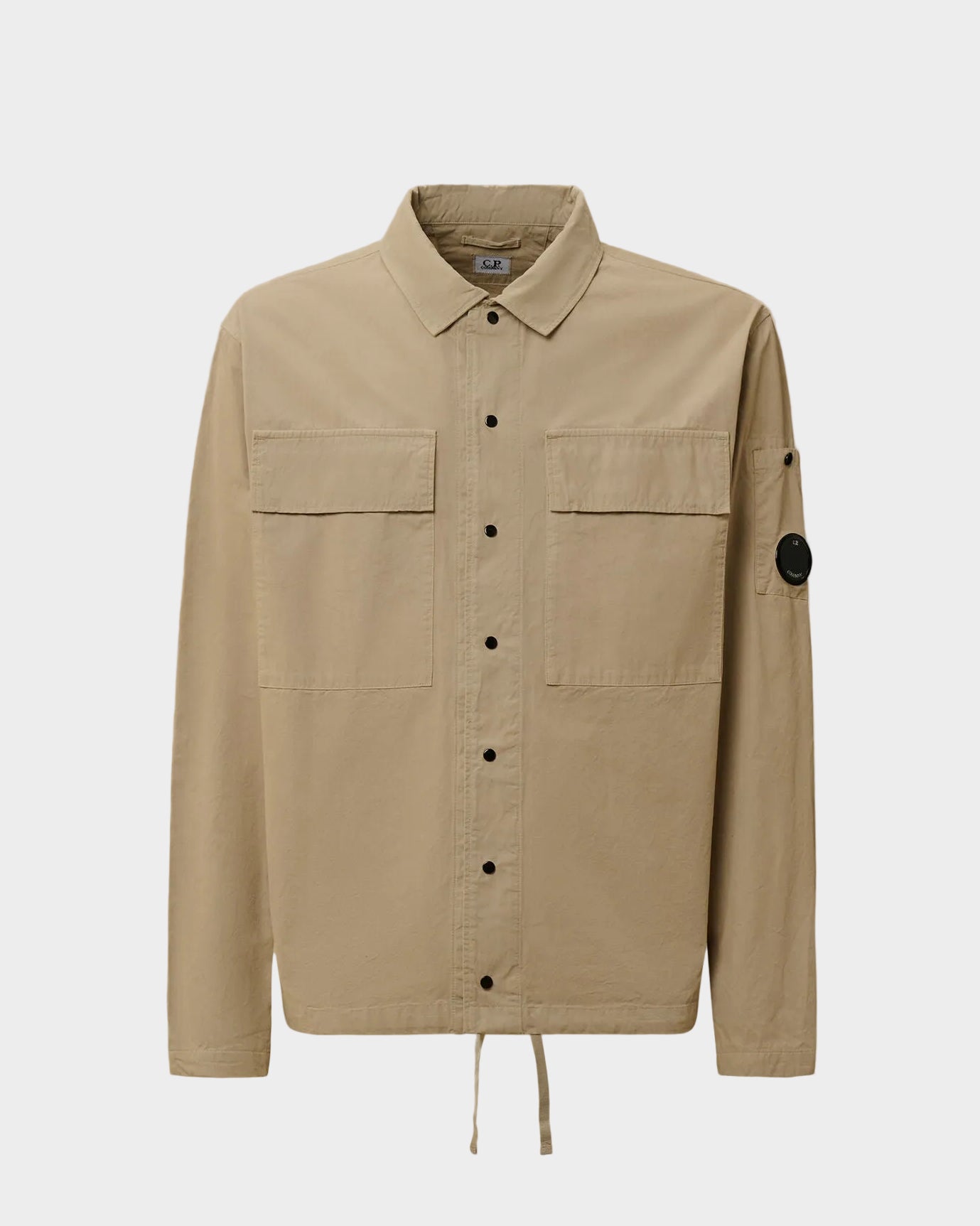 Microreps Peached Lens Button Overshirt in London Fog