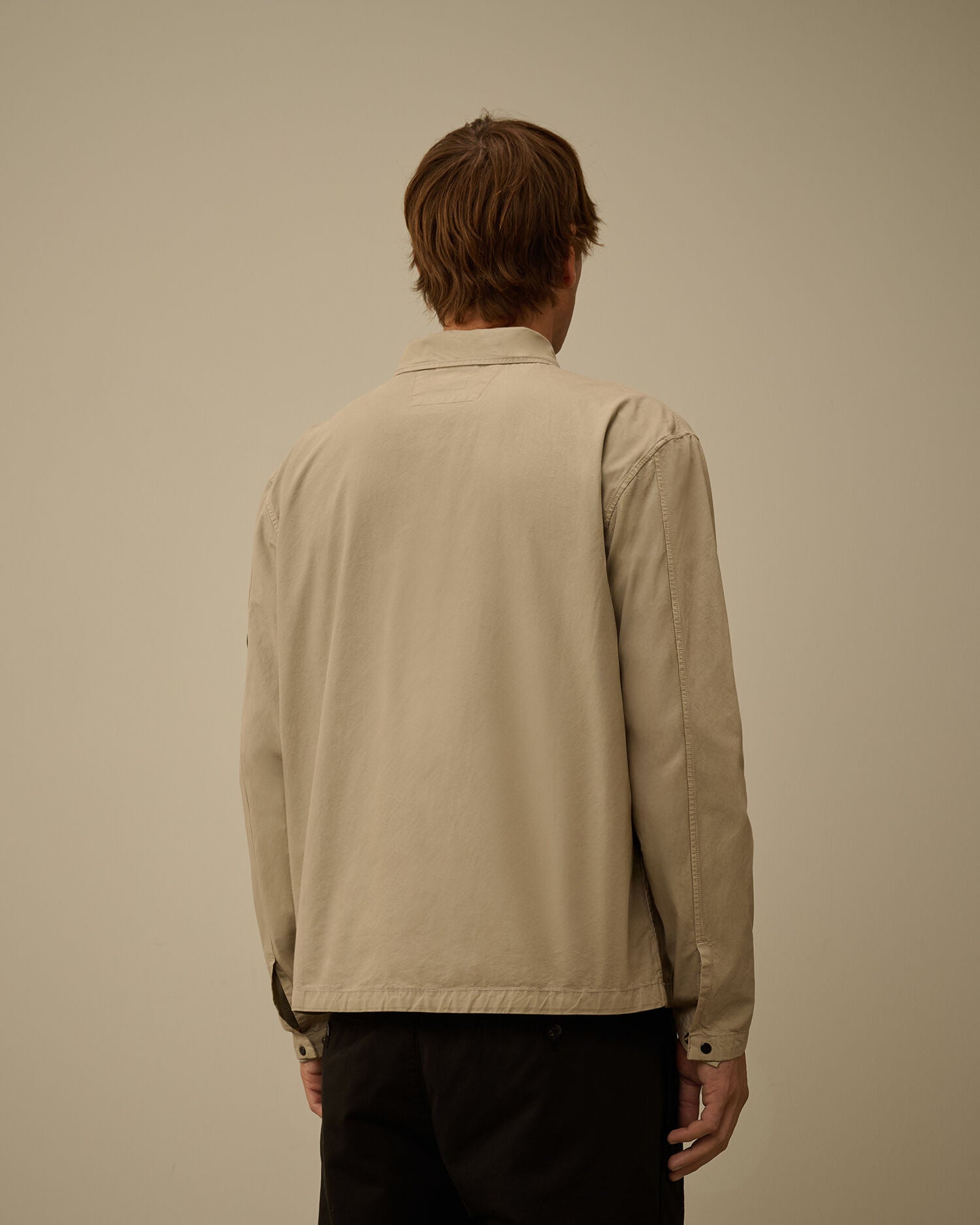 Microreps Peached Lens Button Overshirt in London Fog