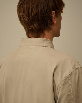Microreps Peached Lens Button Overshirt in London Fog