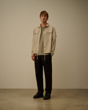 Microreps Peached Lens Button Overshirt in London Fog