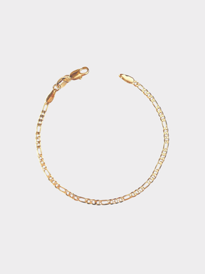 18k Gold Filled 2.5mm Flat Figaro Chain Bracelet