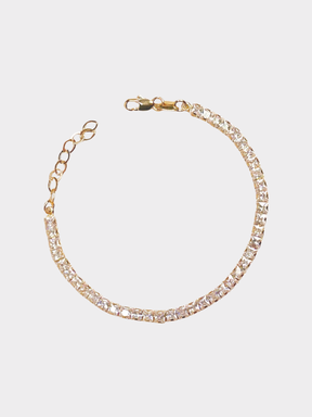 Crystal 3mm Tennis Bracelet in 18k Gold Fill