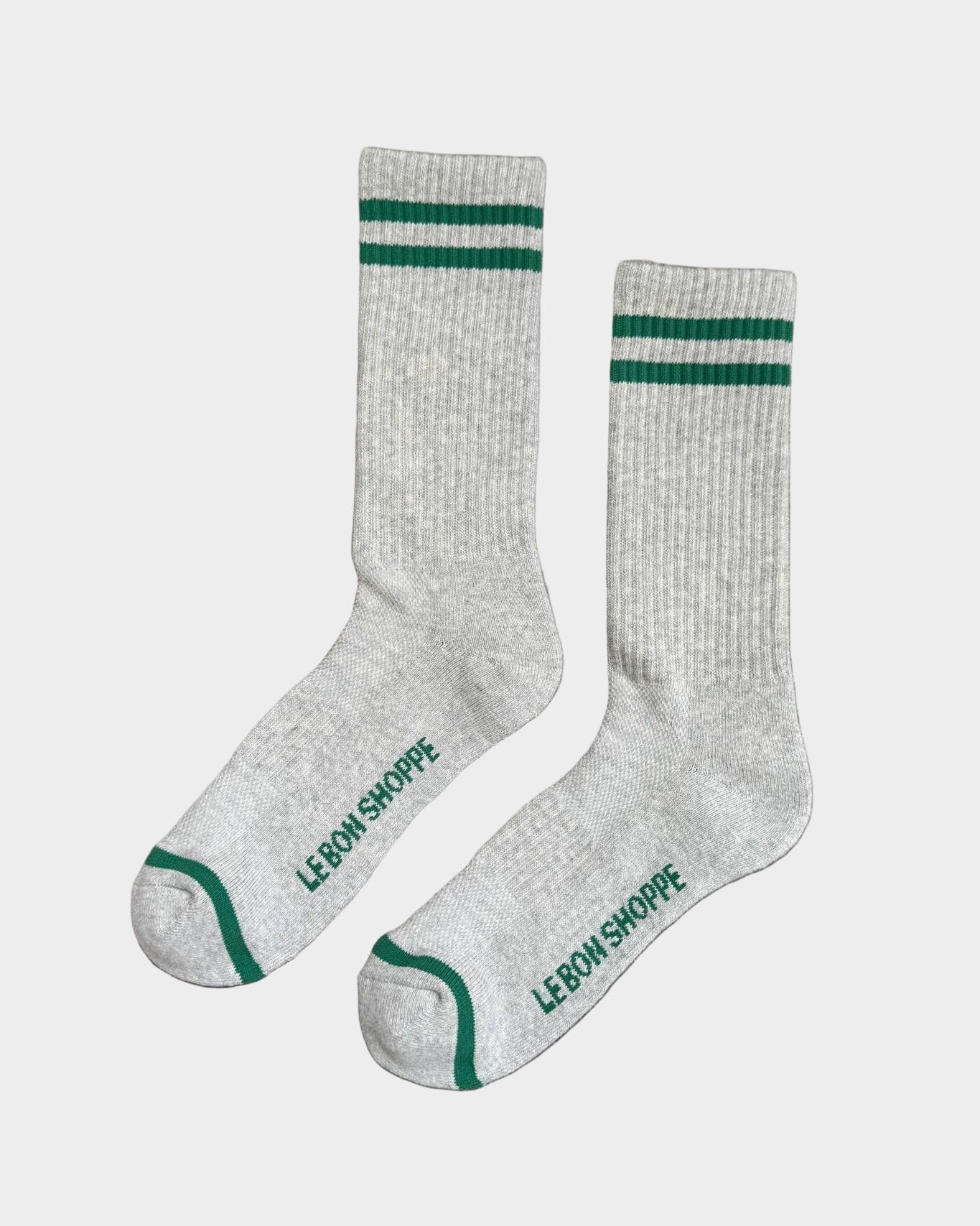 Extended Boyfriend Socks in Light Grey