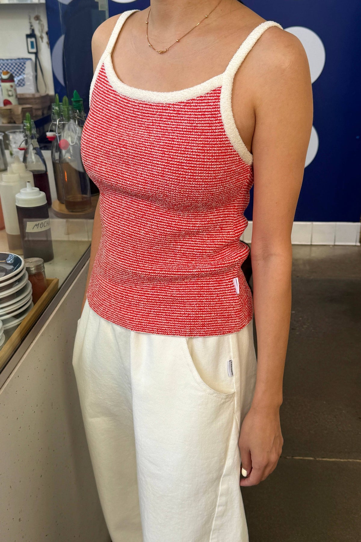 Lily Sweater Cami in Red Stripe