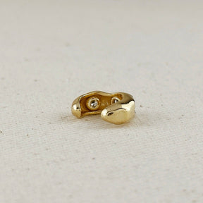18k Waved Ear Cuff in Crystal