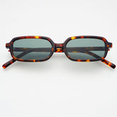 Miki Unisex Acetate Rectangular Sunglasses in Tortoise/G15