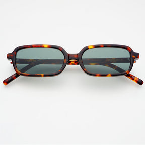 Miki Unisex Acetate Rectangular Sunglasses in Tortoise/G15