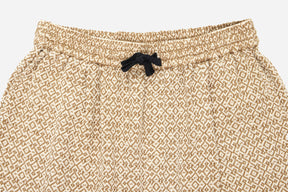 Drawstring Shorts in Nutmeg Jacquard