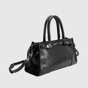 Rhonda Recycled Vegan Top Handle Bag in Black