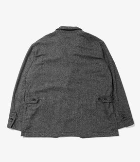 Loiter Jacket in Grey Wool Herringbone