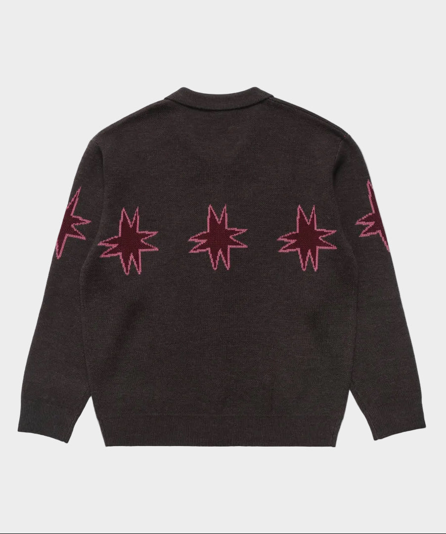 Kiki Zip Knit Longsleeve Polo in Graphite