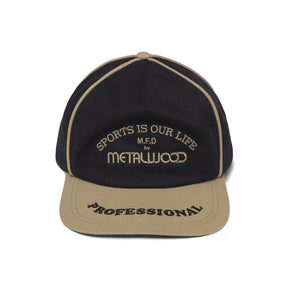 Professional Piping Snapback Hat in Black / Gold