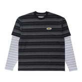 Double Layer Striped T-shirt in Black