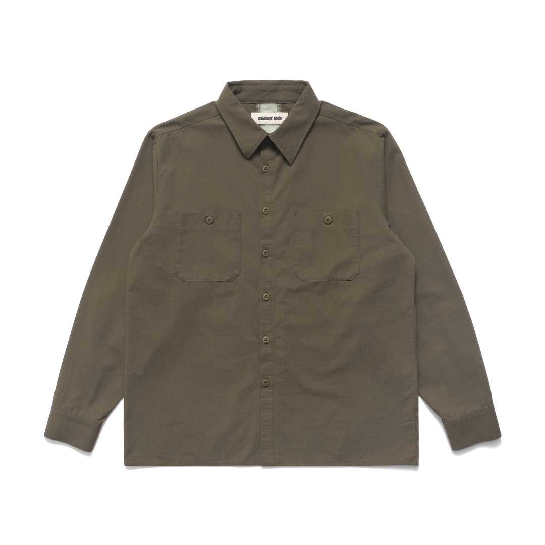 Paneled Workshirt in Olive