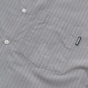 Longsleeve Button Up Shirt in Grey / Peach