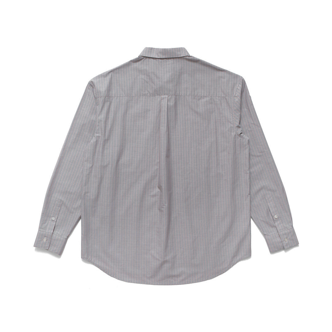 Longsleeve Button Up Shirt in Grey / Peach