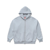 Moto Zip Hooded Sweatshirt in Dusty Blue