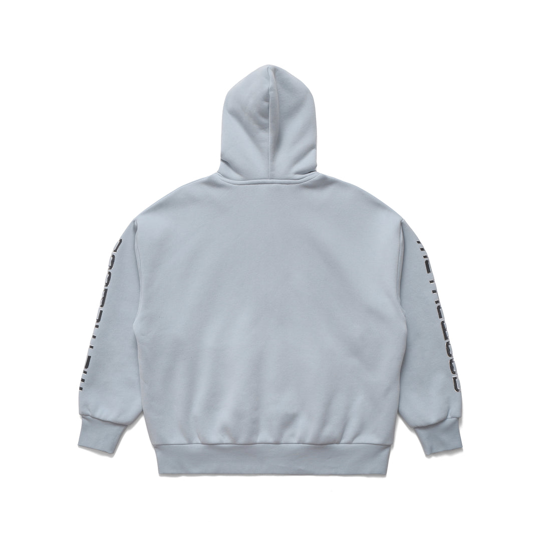 Moto Zip Hooded Sweatshirt in Dusty Blue