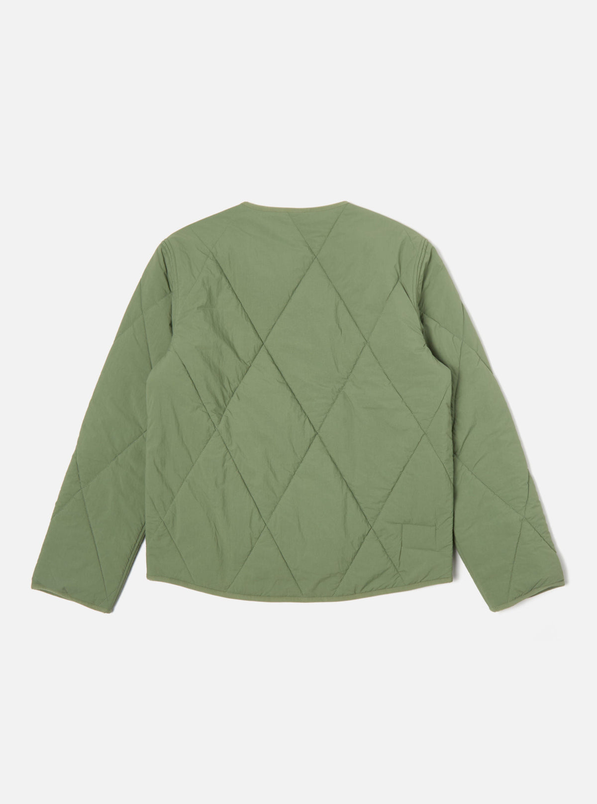 Reversible Military Liner Jacket in Green/Sand Diamond Quilt Recycled Nylon