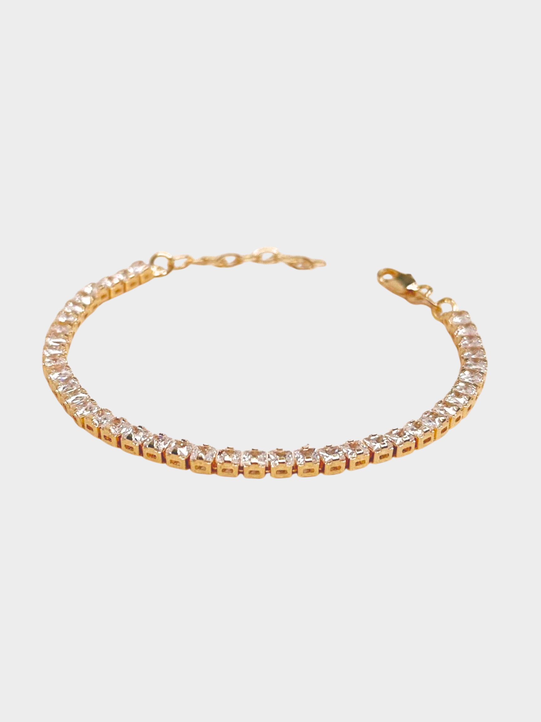 Crystal 3mm Tennis Bracelet in 18k Gold Fill