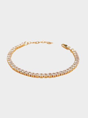 Crystal 3mm Tennis Bracelet in 18k Gold Fill