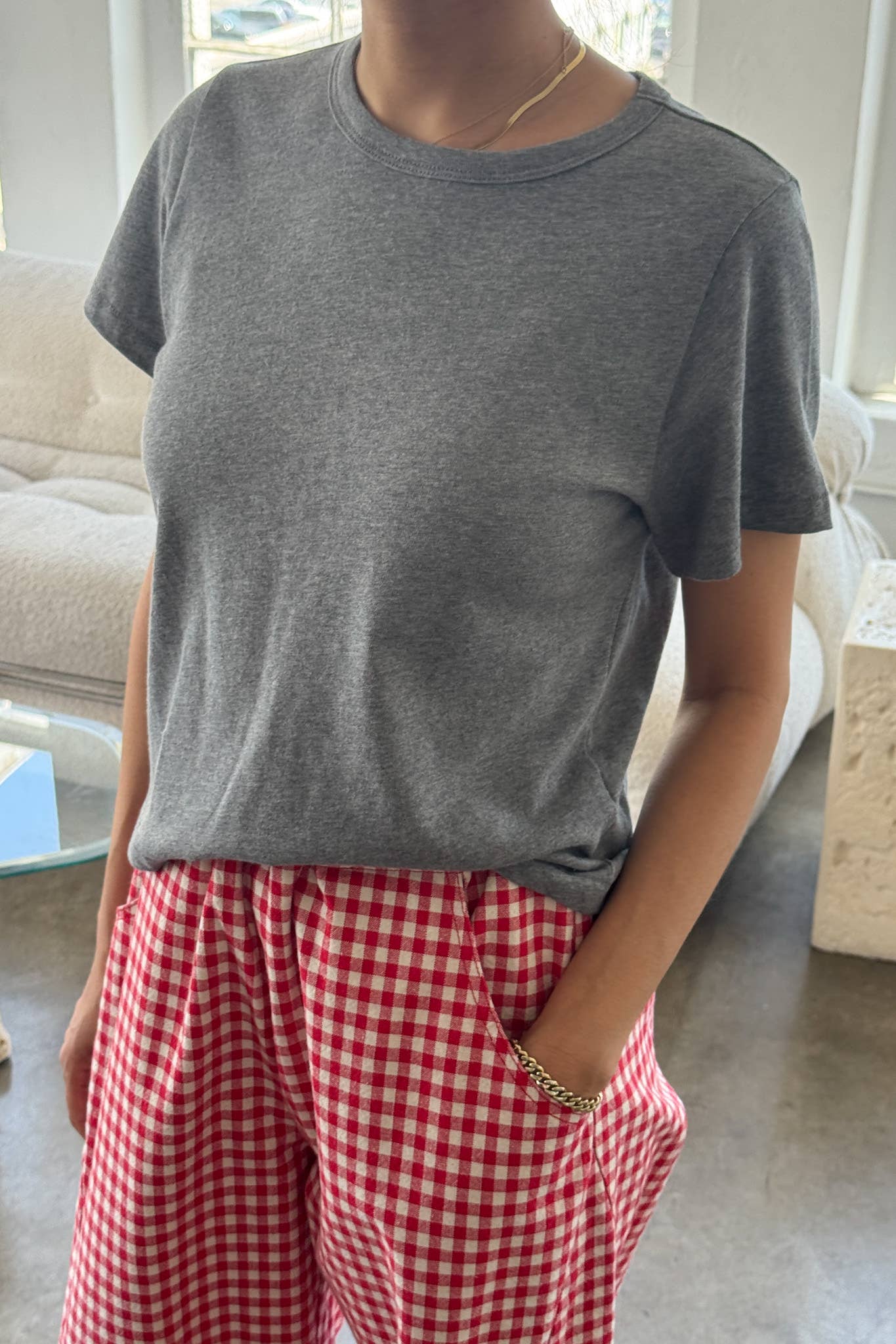 The Boy Tee in Melange Grey