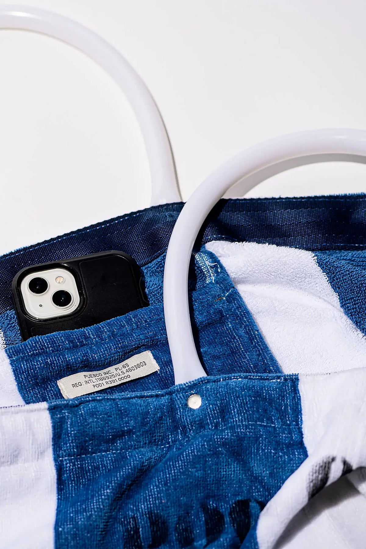 Terrycloth Pool Bag in Blue Stripe