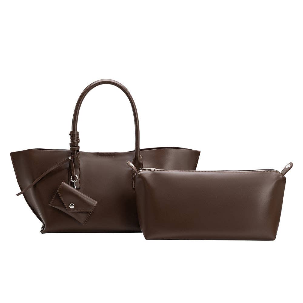 Astrid Espresso Recycled Vegan Leather Tote Bag