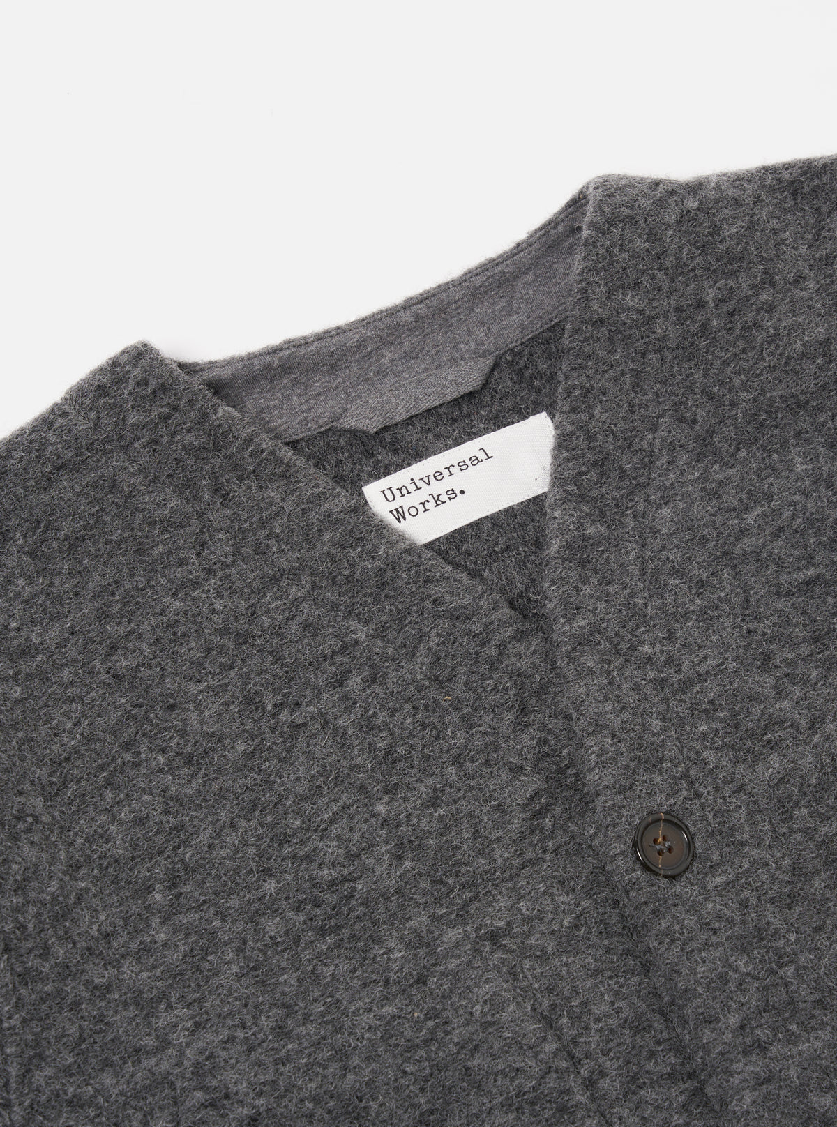 Cardigan in Grey Marl Wool Fleece