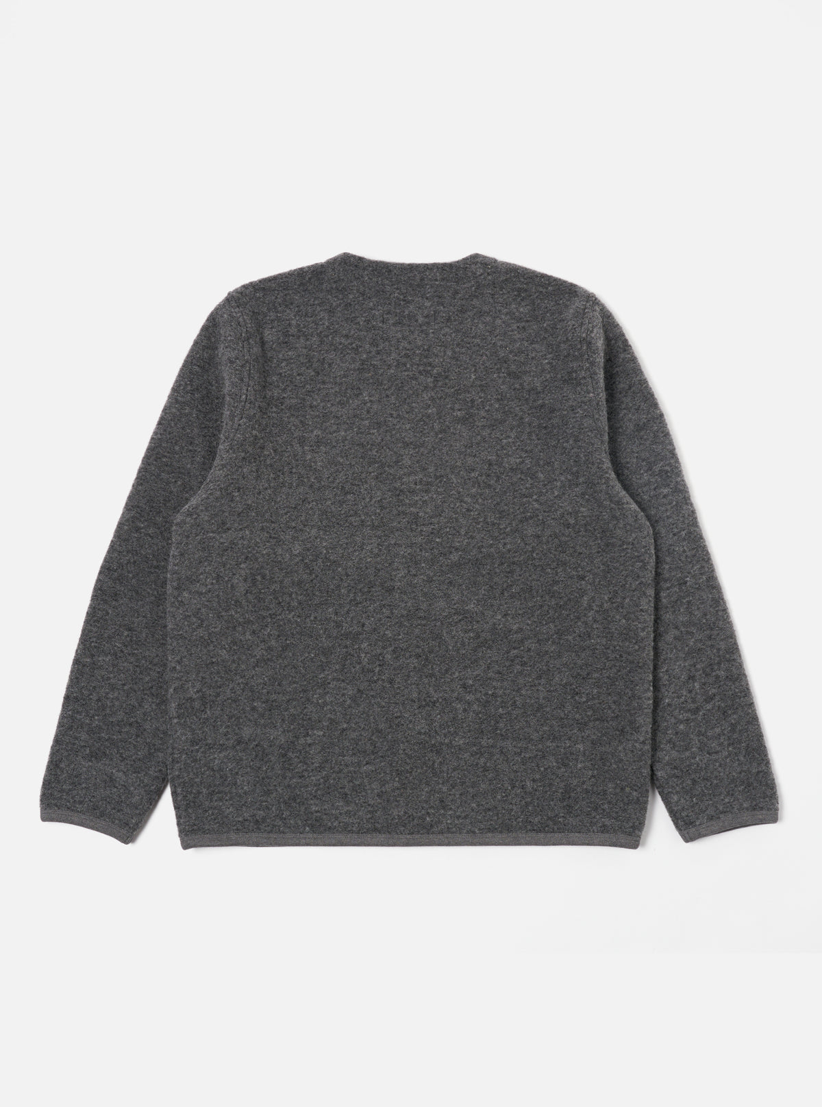 Cardigan in Grey Marl Wool Fleece