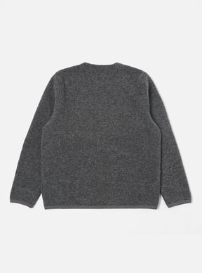 Cardigan in Grey Marl Wool Fleece