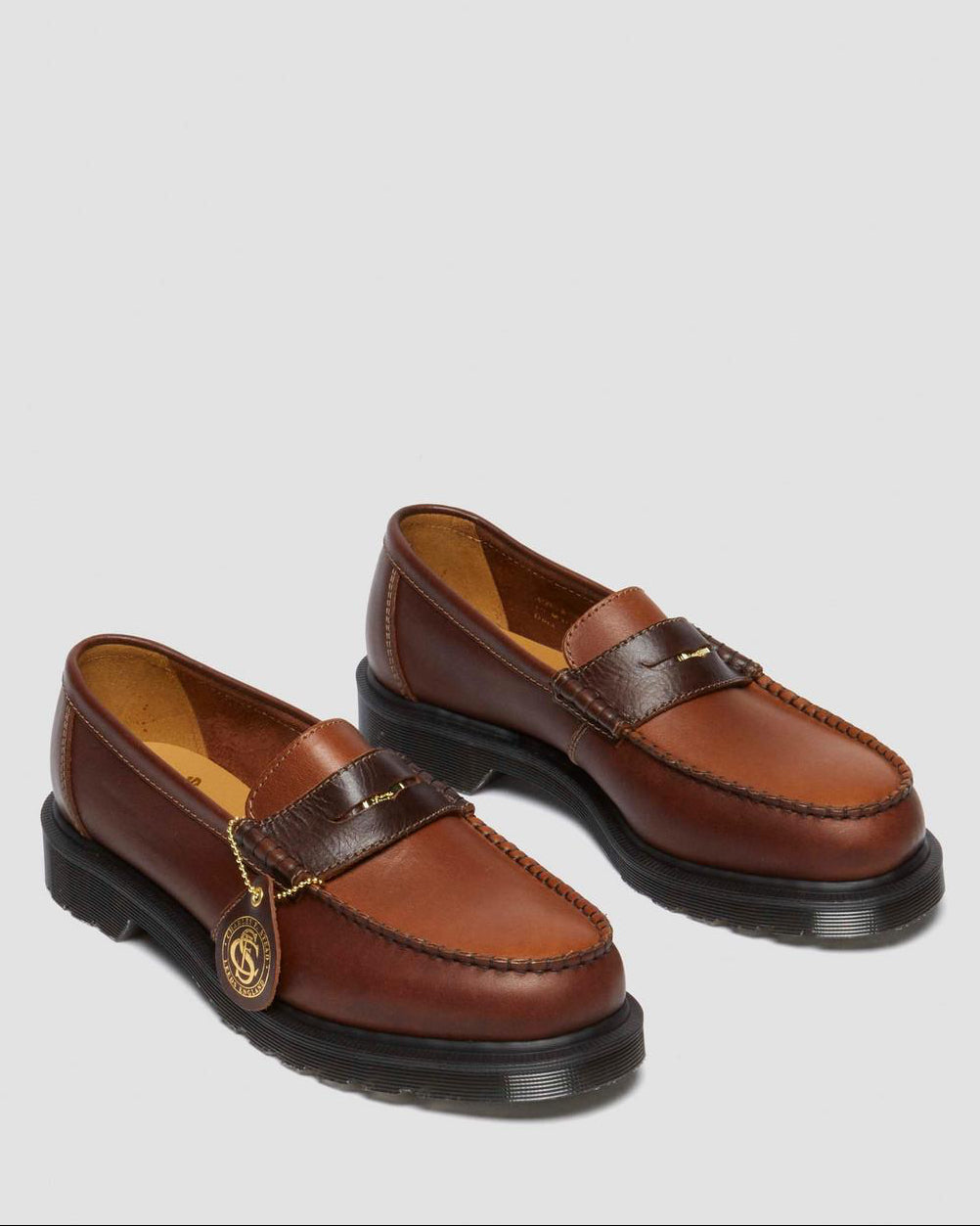Penton Made in England Loafer in Brown + Amber