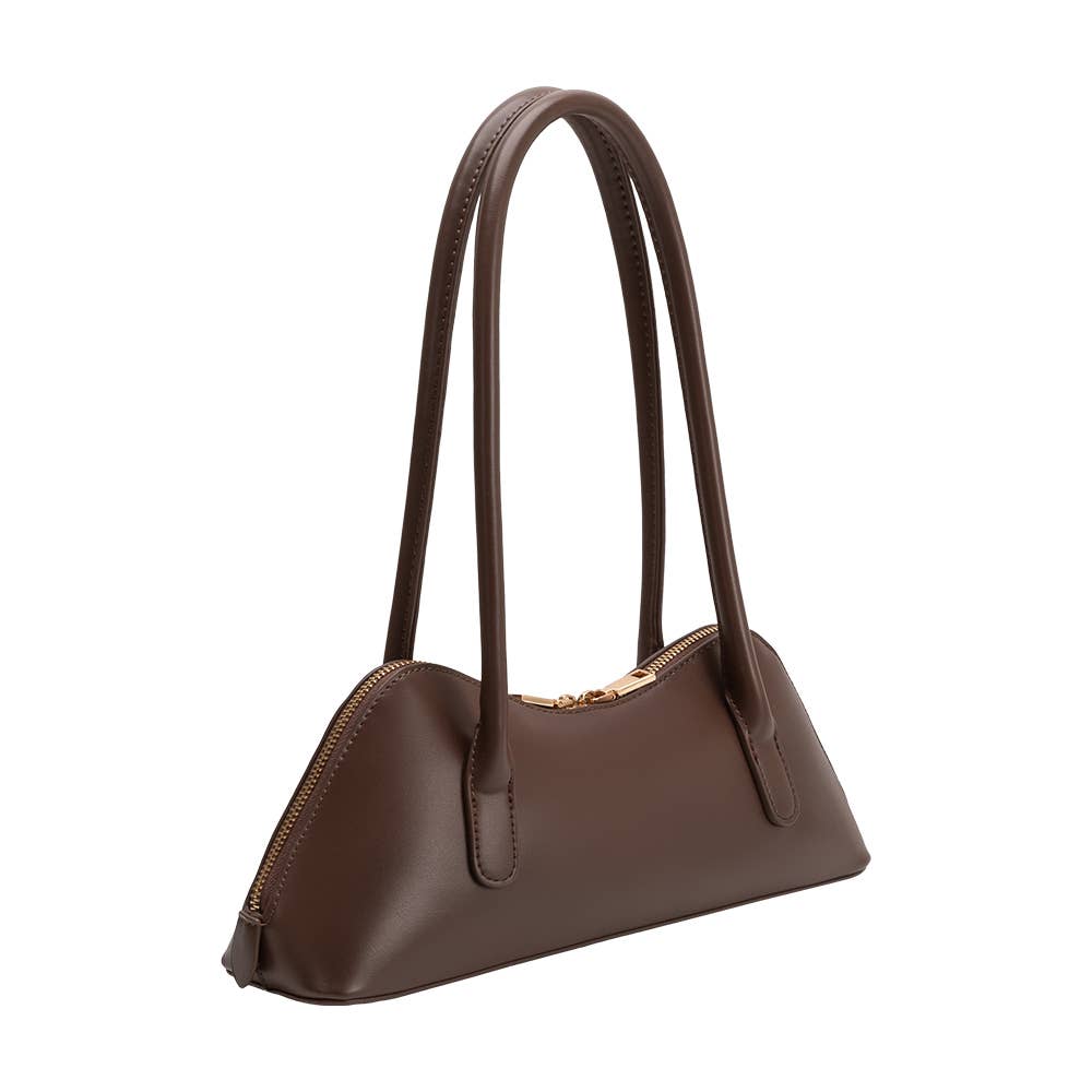 Dakota Chocolate Recycled Vegan Leather Shoulder Bag
