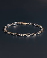 925 Sterling Silver Double Anchor Chain Men's Bracelet
