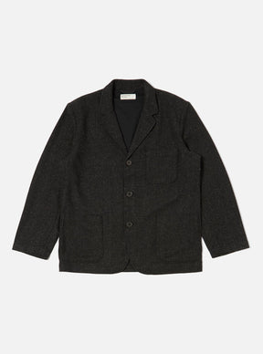 Salt 'n Pepper Tweed Three Button Jacket in Black