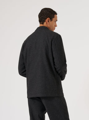 Salt 'n Pepper Tweed Three Button Jacket in Black