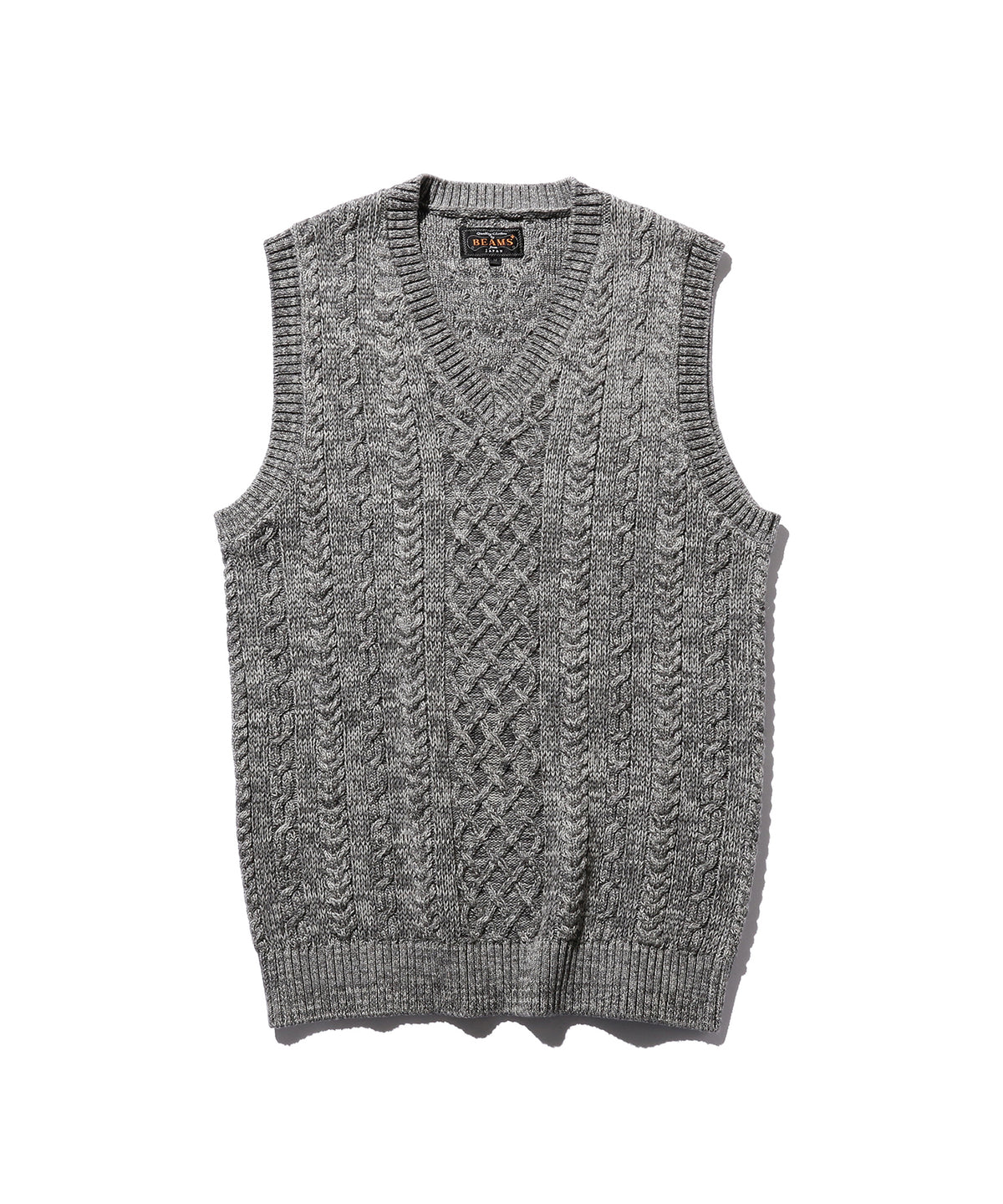 Alan Pattern Vest in Grey Cotton Wool