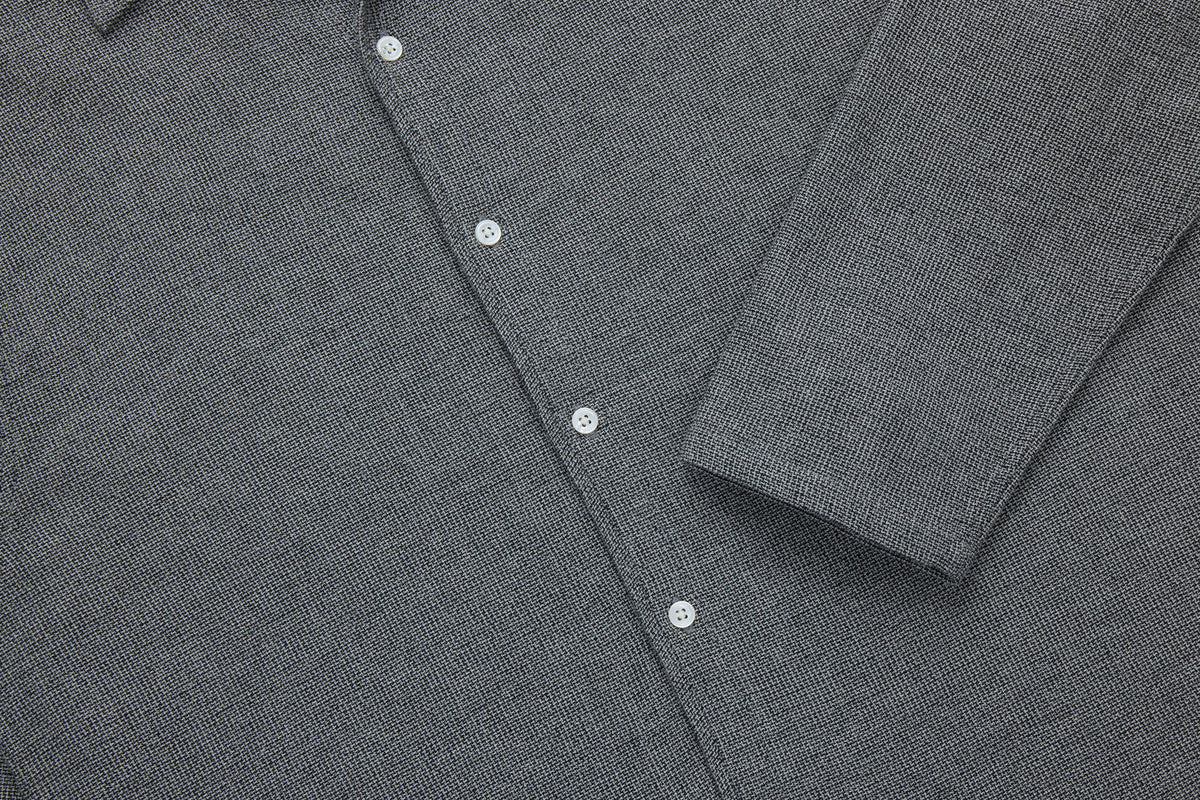 Loop Collar Shirt in Black Marled
