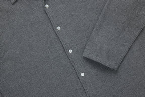 Loop Collar Shirt in Black Marled