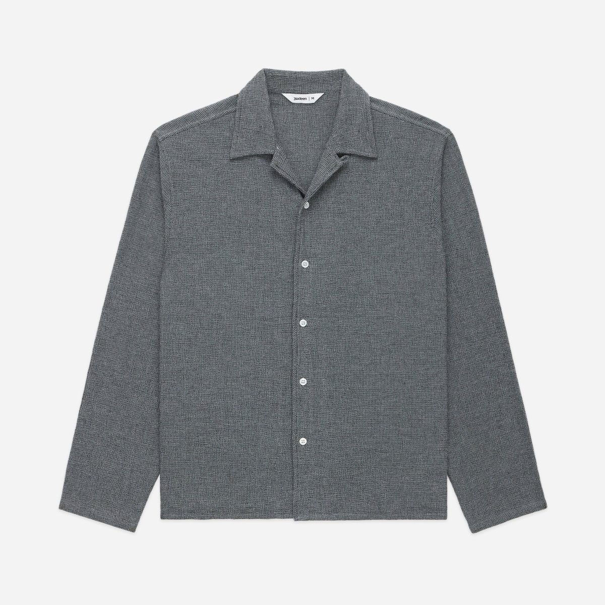 Loop Collar Shirt in Black Marled