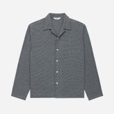 Loop Collar Shirt in Black Marled