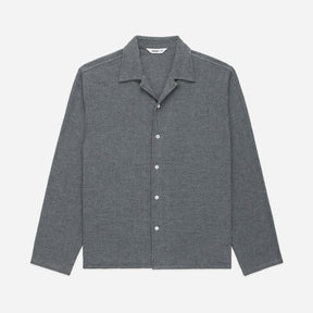 Loop Collar Shirt in Black Marled