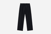 Pleated Trouser in Black Wool