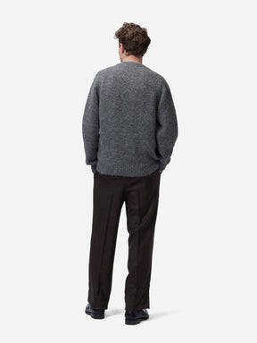 Pleated Trouser in Brown Wool Flannel