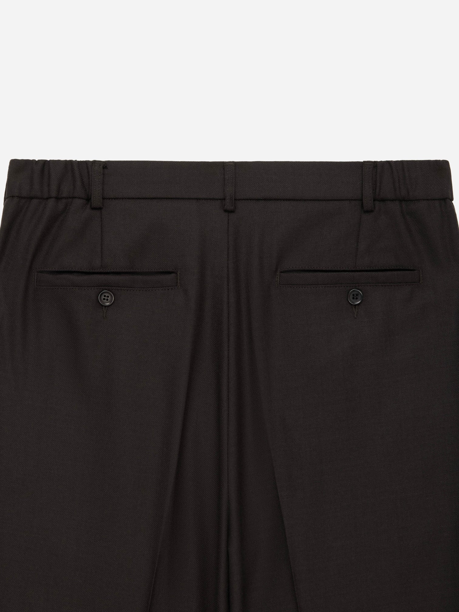 Pleated Trouser in Brown Wool Flannel