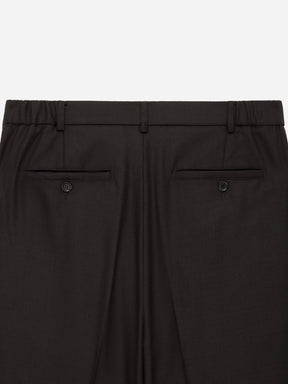 Pleated Trouser in Brown Wool Flannel