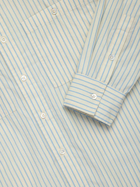 Commuter Shirt in Blue Ecru Stripe